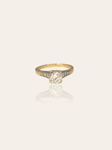 Geelgouden Solitaire ring bezet met diamant
