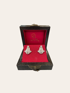 Art Deco oorstekers met diamant