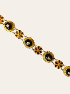 Antiek gouden collier bezet met granaat anno: 1850