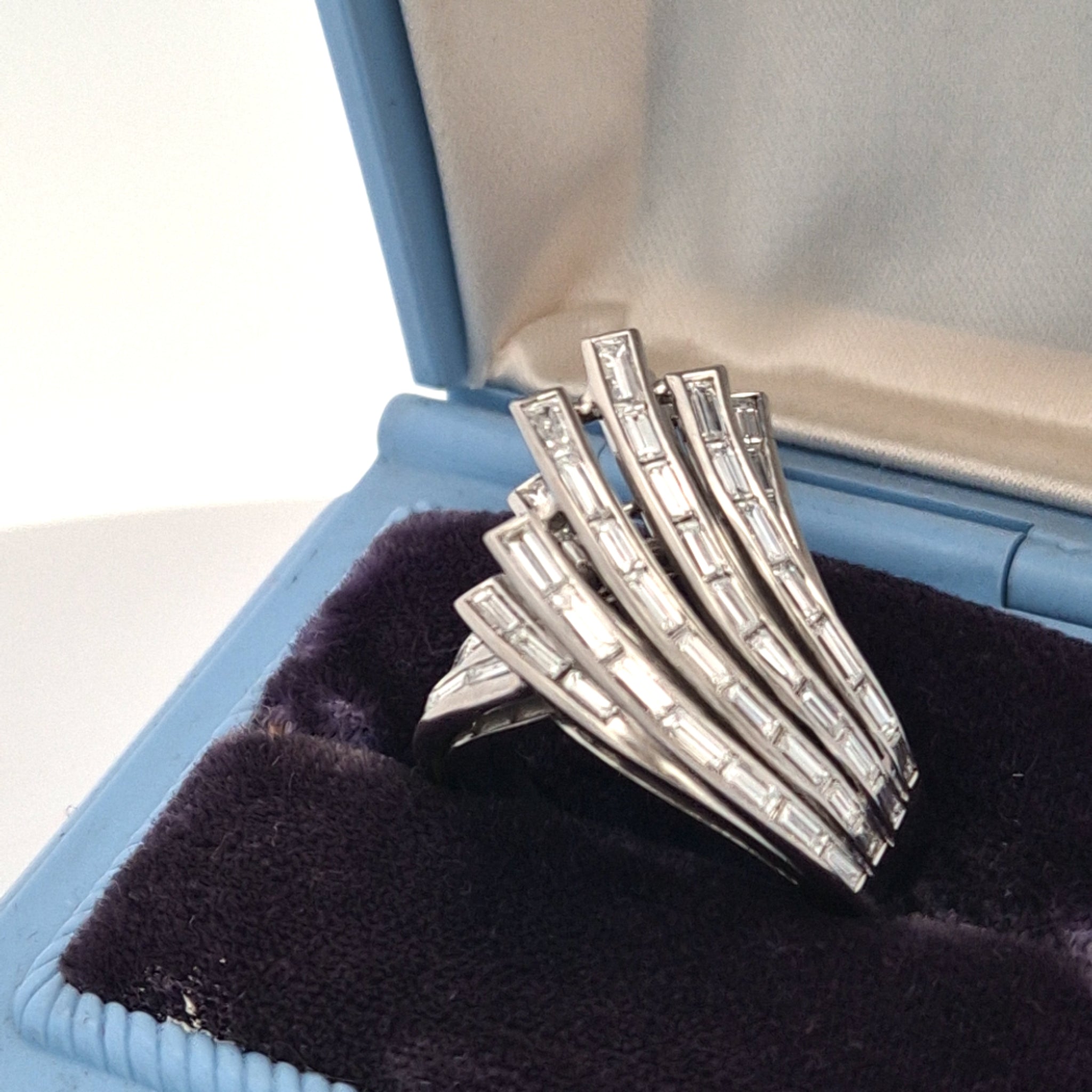 Jaren 50 diamanten cocktail statement ring