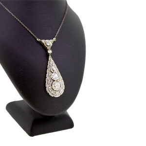 White Gold Antique Art Deco Diamond Necklace