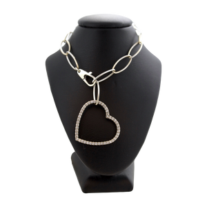 White Gold Heart Diamond Necklace