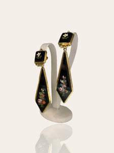 Antique earrings with Mosaic and Onyx